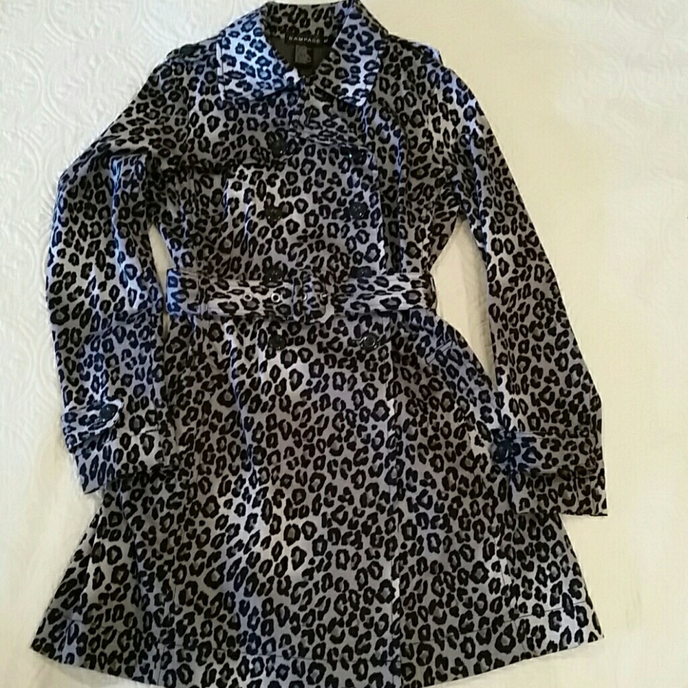 Leopard print pea coat